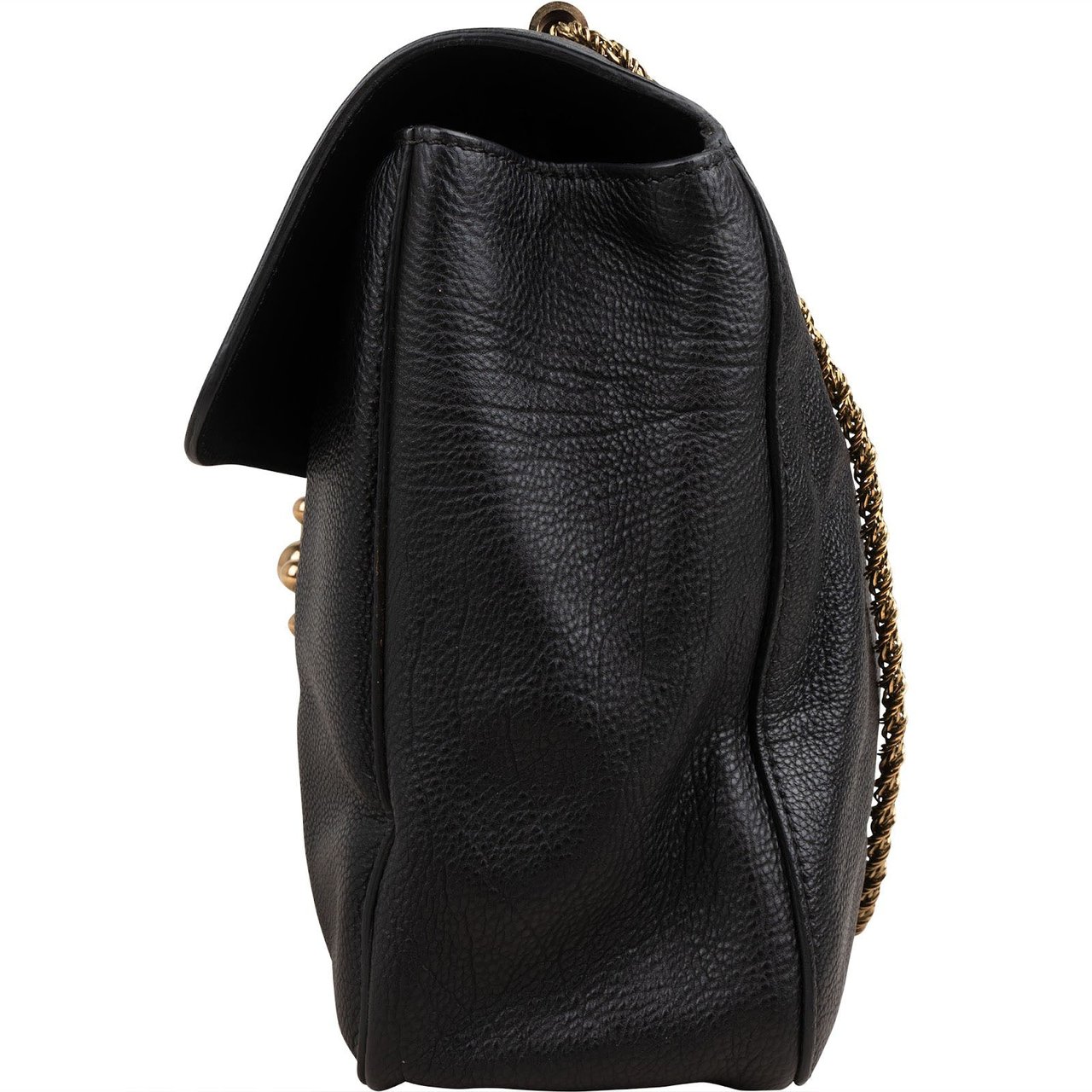 Chloé Black Leather Elsie Turnlock Crossbody Bag Zwart