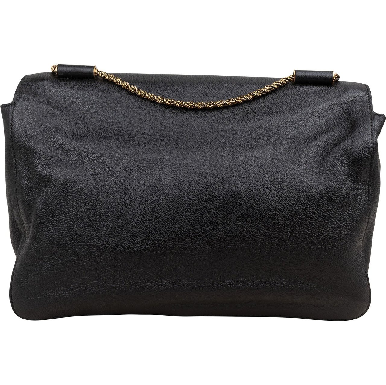 Chloé Black Leather Elsie Turnlock Crossbody Bag Zwart