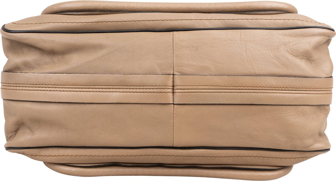 Chloé Grained Leather Paraty Handbag Taupe