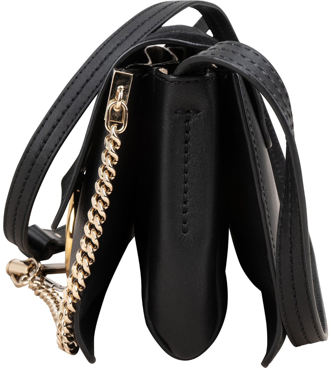 Chloé Suede and Leather Faye Crossbody Bag Zwart