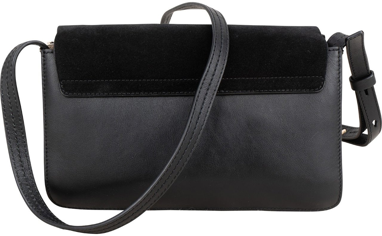 Chloé Suede and Leather Faye Crossbody Bag Zwart