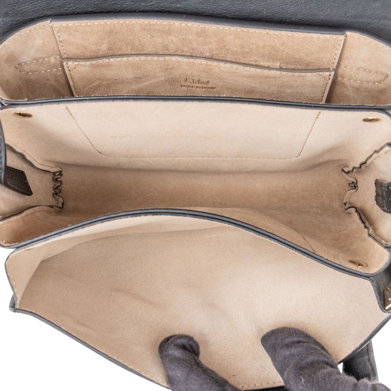 Chloé Suede and Leather Faye Crossbody Bag Zwart