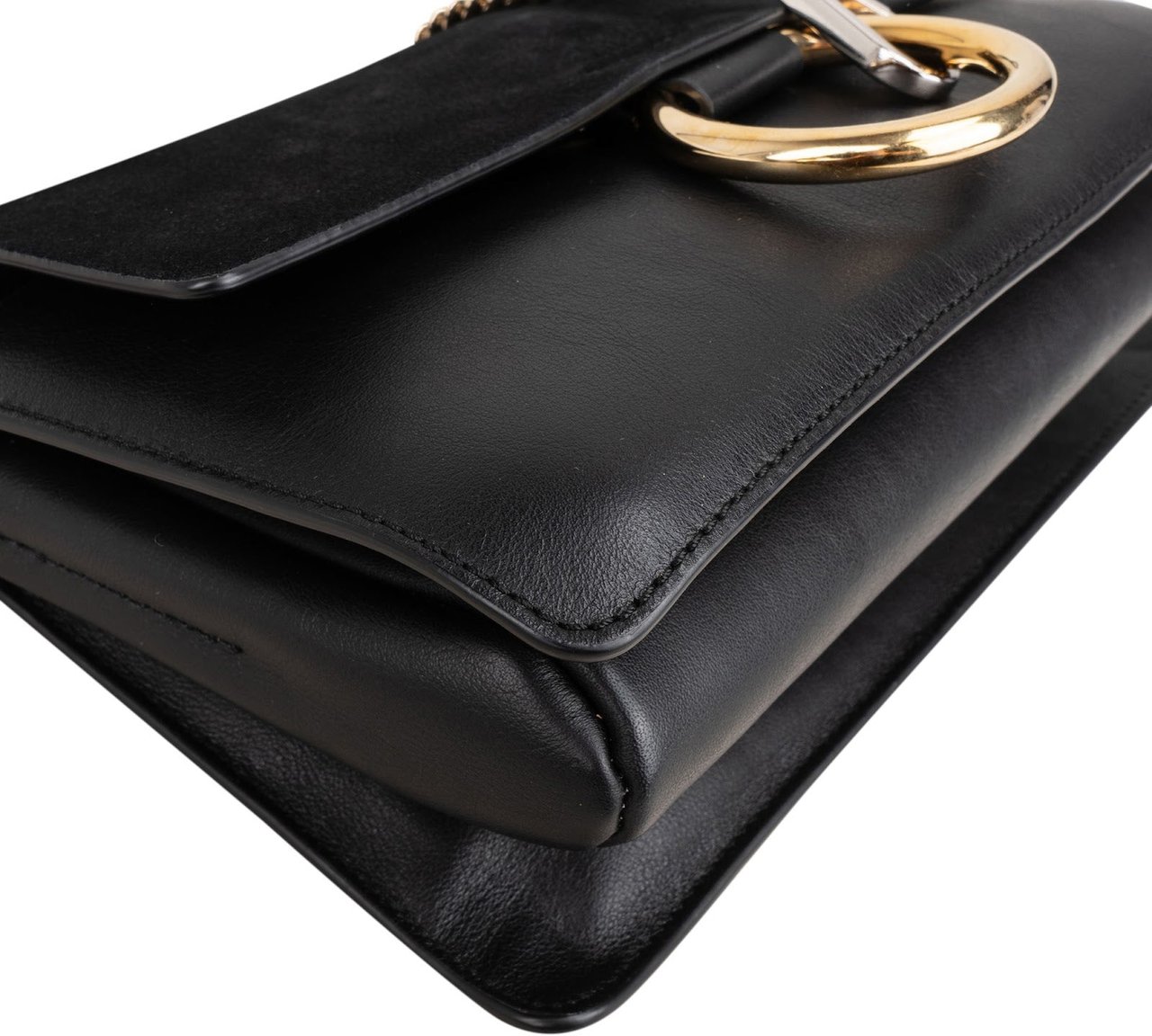 Chloé Suede and Leather Faye Crossbody Bag Zwart