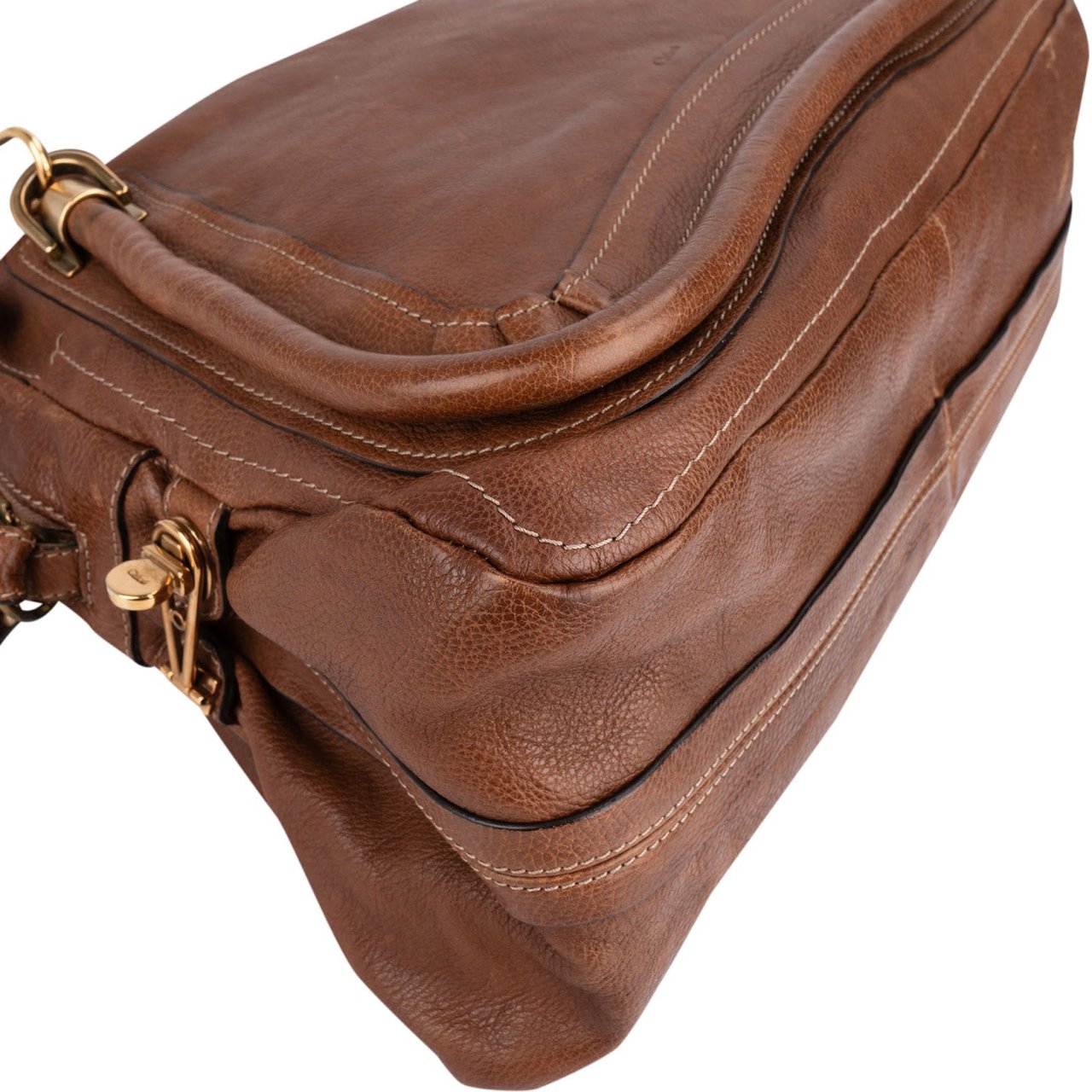 Chloé Brown Leather Paraty Handbag Bruin