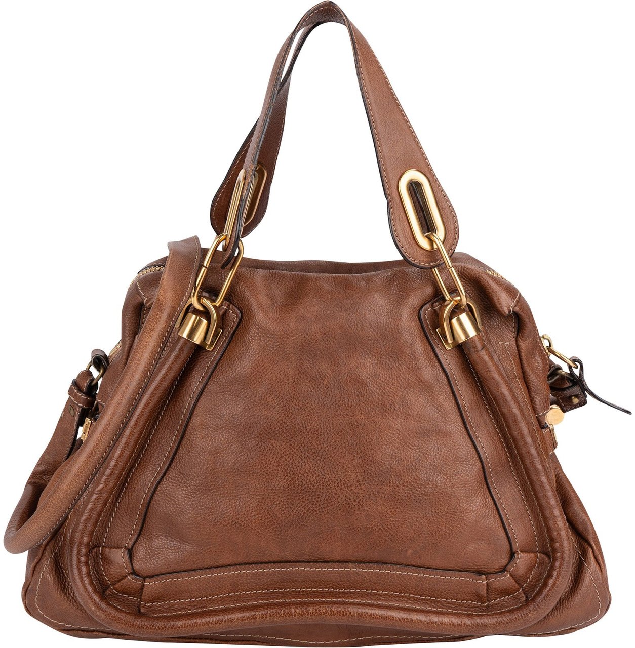 Chloé Brown Leather Paraty Handbag Bruin