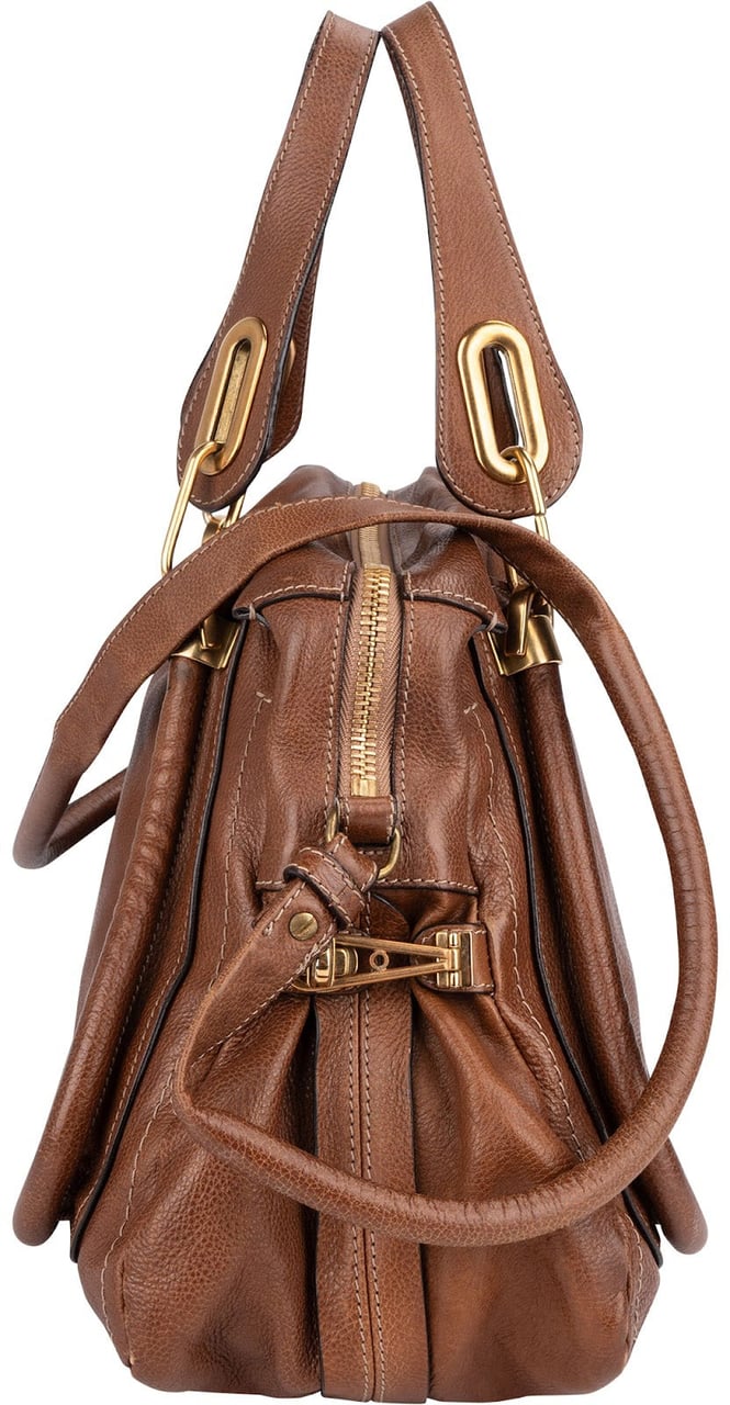 Chloé Brown Leather Paraty Handbag Bruin