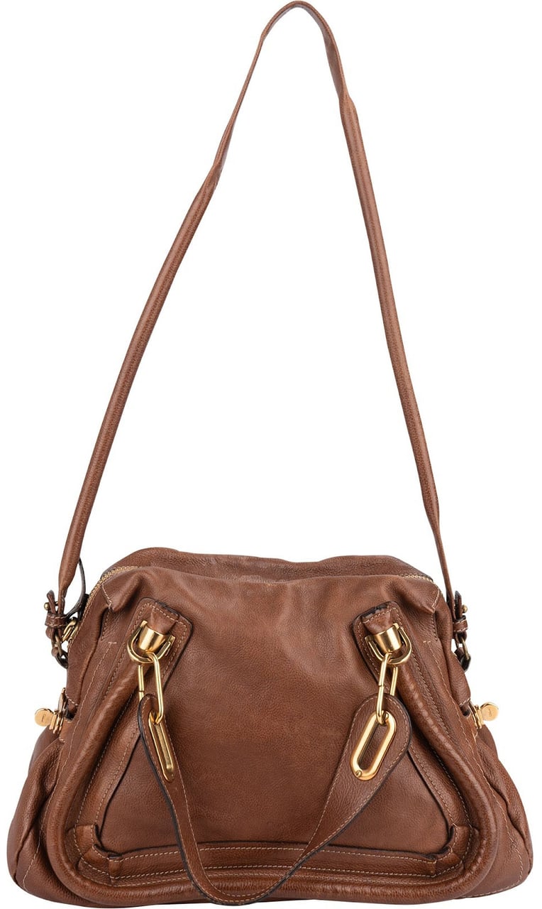 Chloé Brown Leather Paraty Handbag Bruin