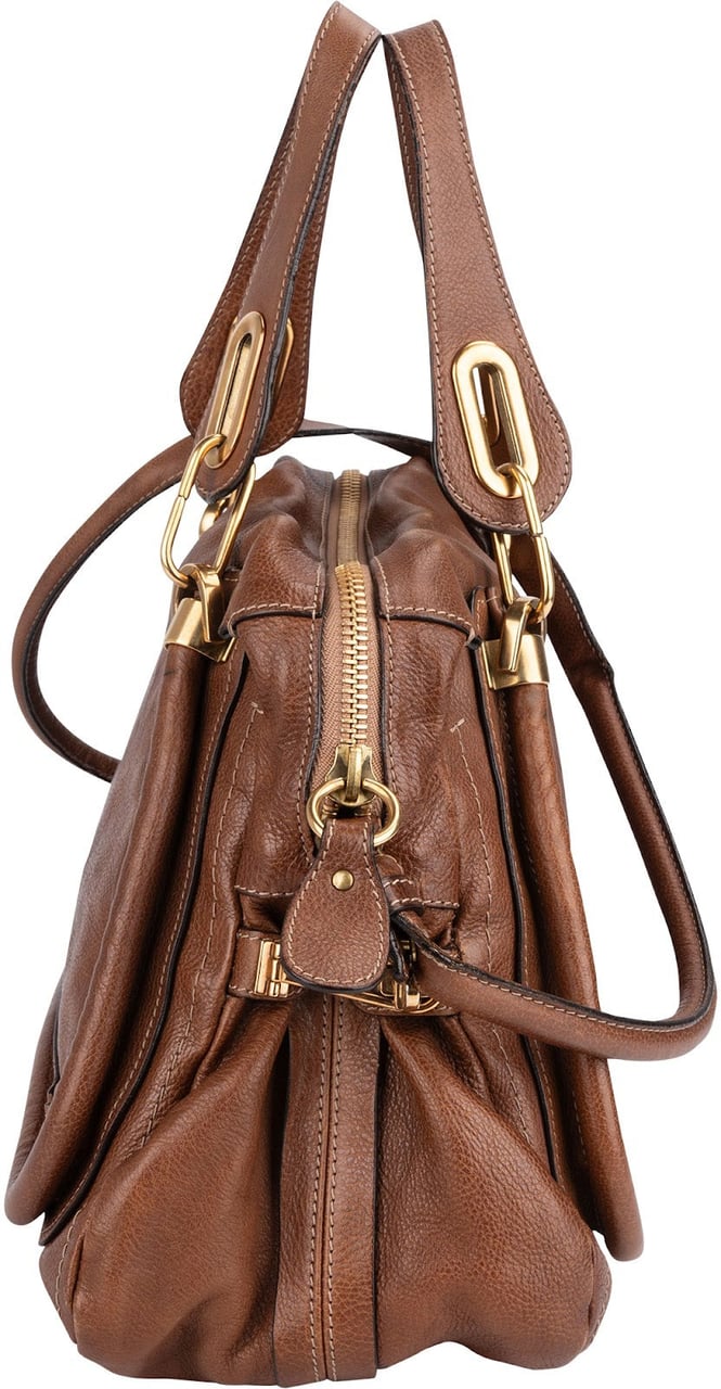 Chloé Brown Leather Paraty Handbag Bruin