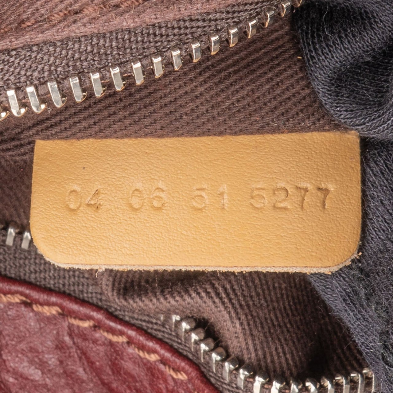 Chloé Bordeaux Leather Paddington Handbag Maroon