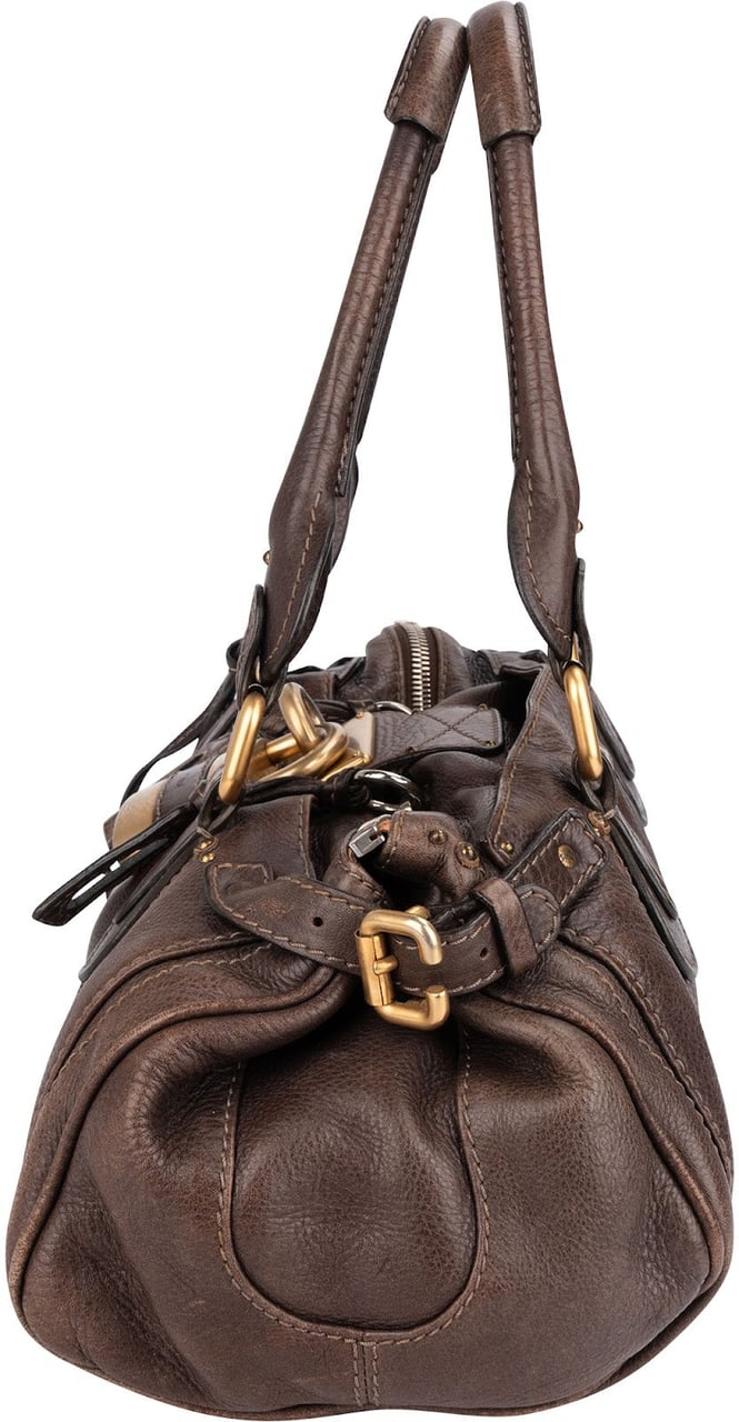 Chloé Brown Leather Paddington Satchel Handbag Bruin