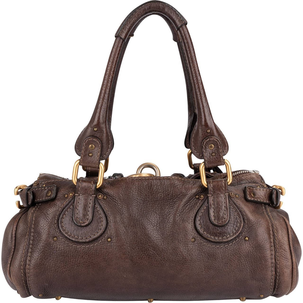 Chloé Brown Leather Paddington Satchel Handbag Bruin