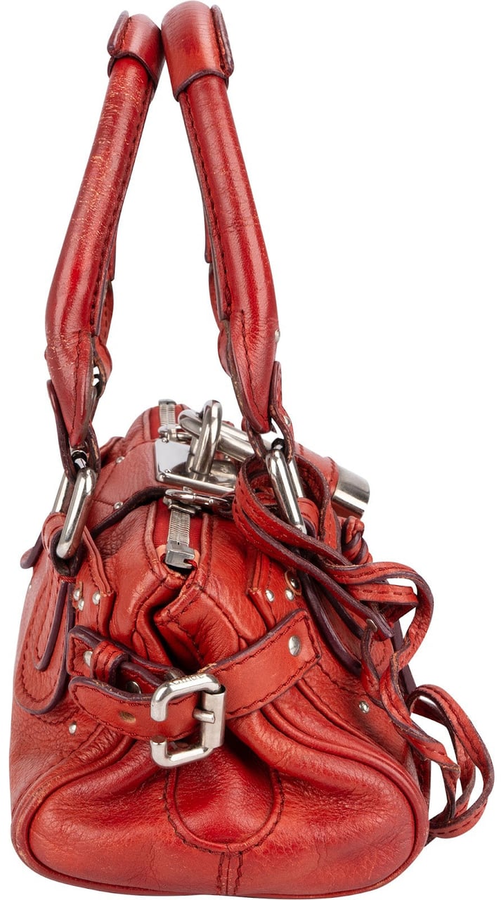 Chloé Red Leather Paddington Handbag Rood