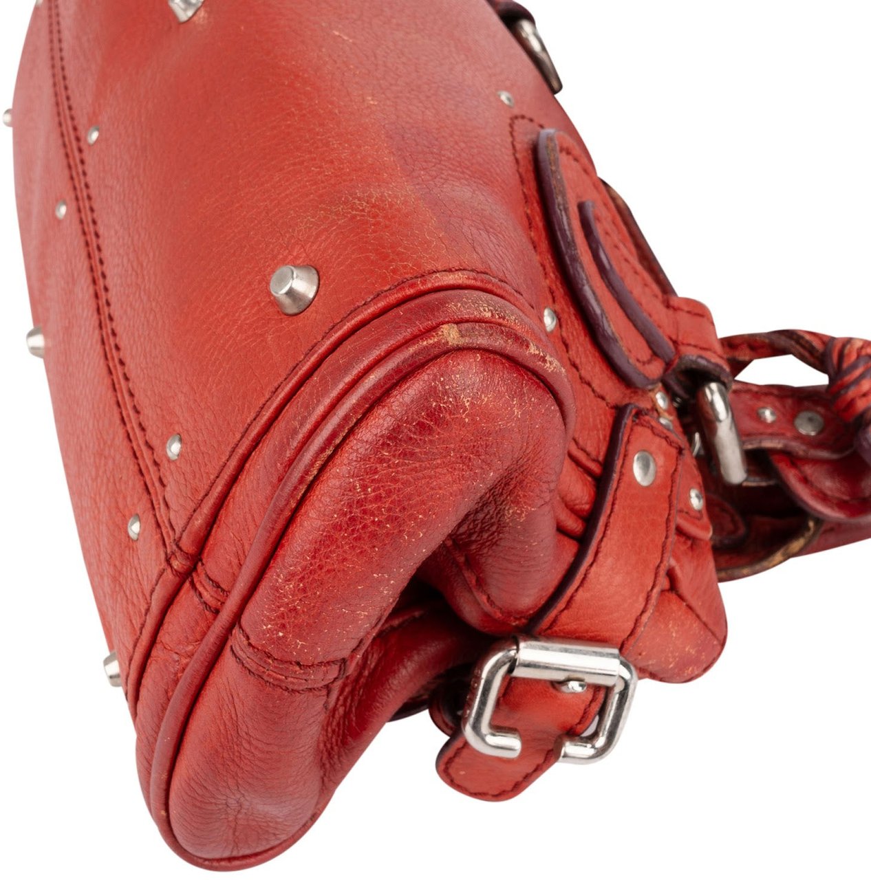 Chloé Red Leather Paddington Handbag Rood