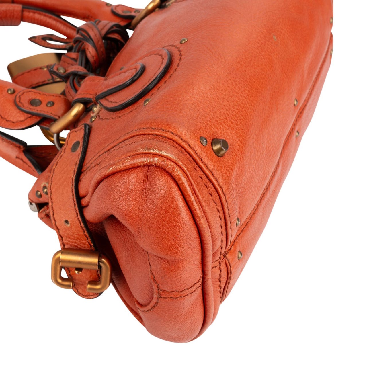 Chloé Grained Leather Paddington Handbag Oranje
