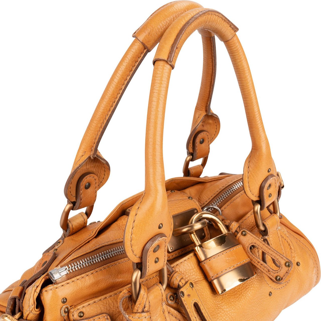 Chloé Leather Paddington Handbag Bruin