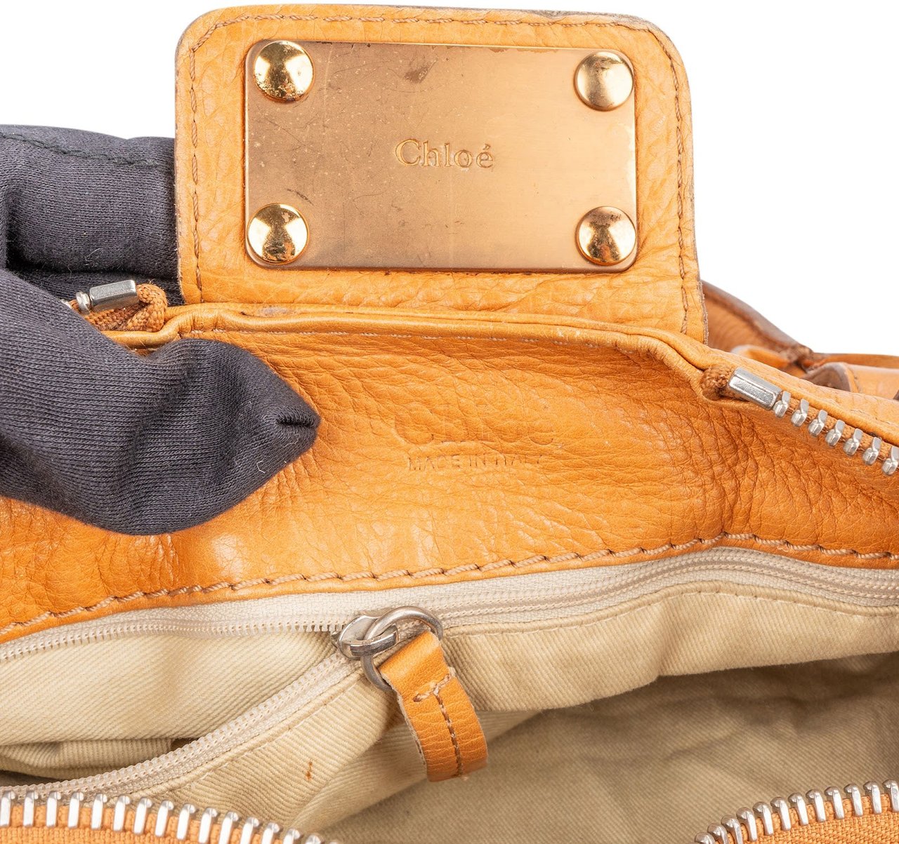 Chloé Leather Paddington Handbag Bruin