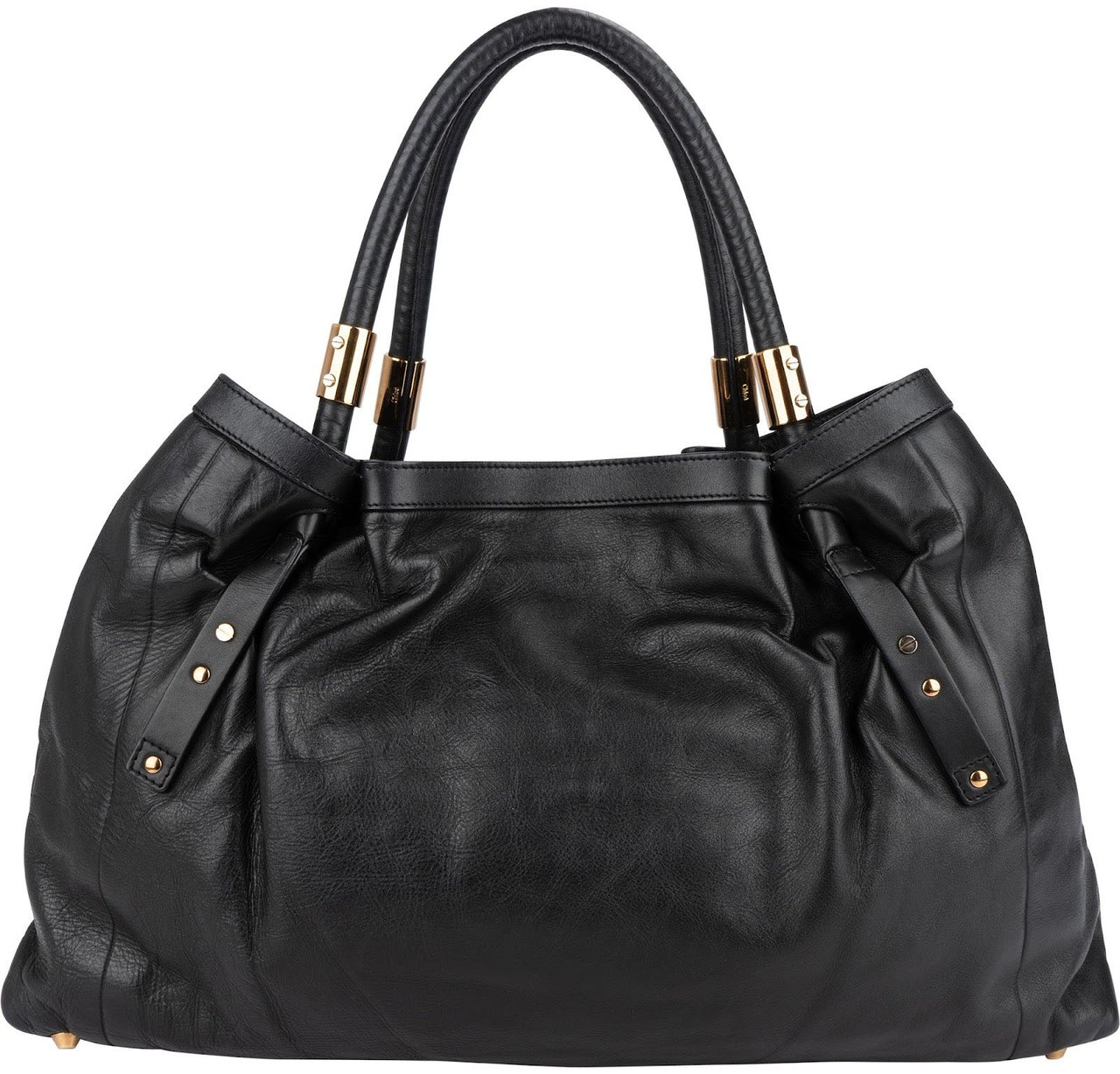 Chloé Black Leather Victoria Handbag Zwart