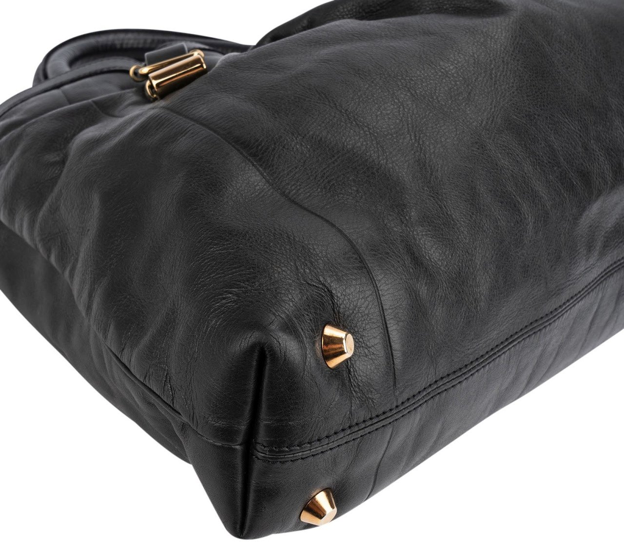 Chloé Black Leather Victoria Handbag Zwart