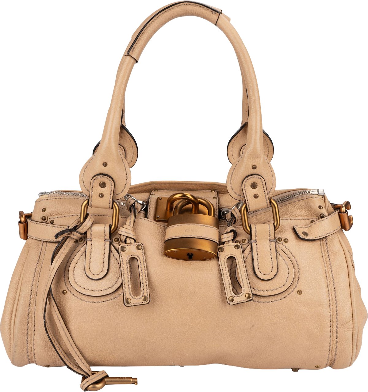 Chloé Brown Leather Paddington Handbag Beige
