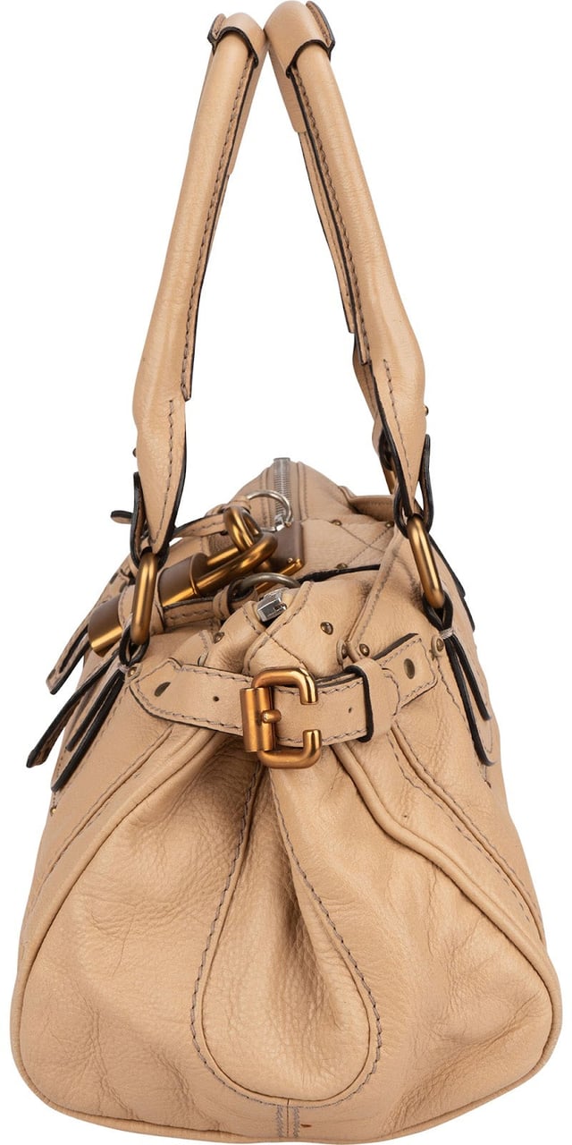 Chloé Brown Leather Paddington Handbag Beige