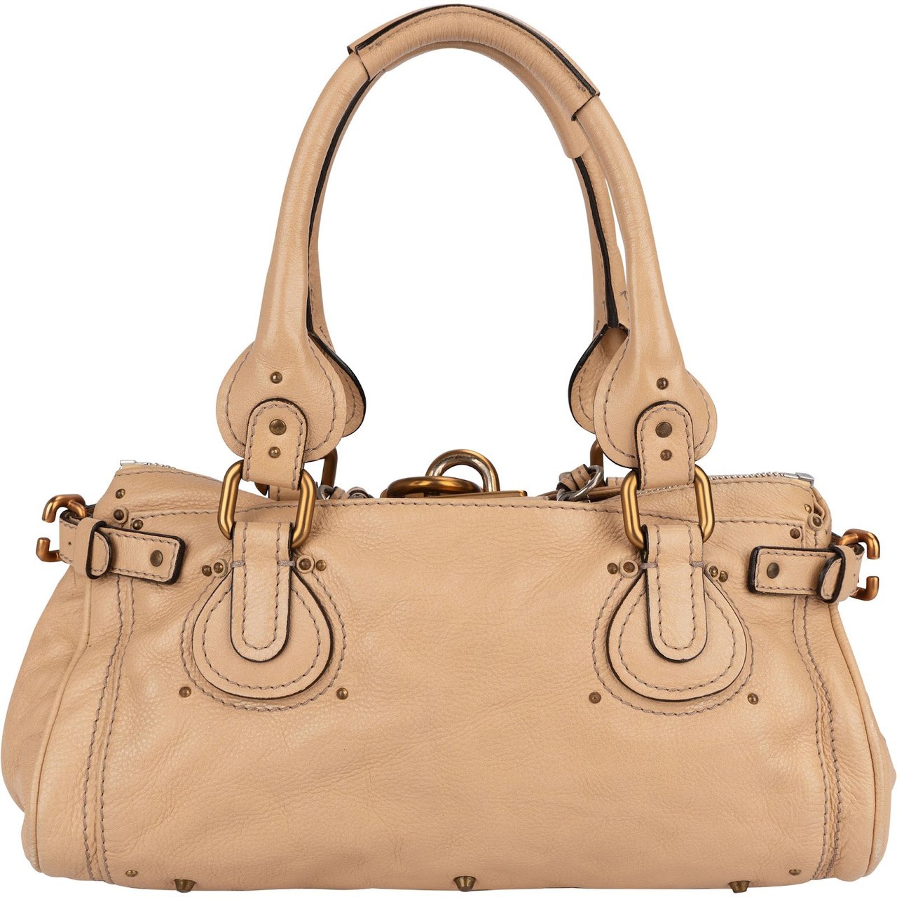 Chloé Brown Leather Paddington Handbag Beige