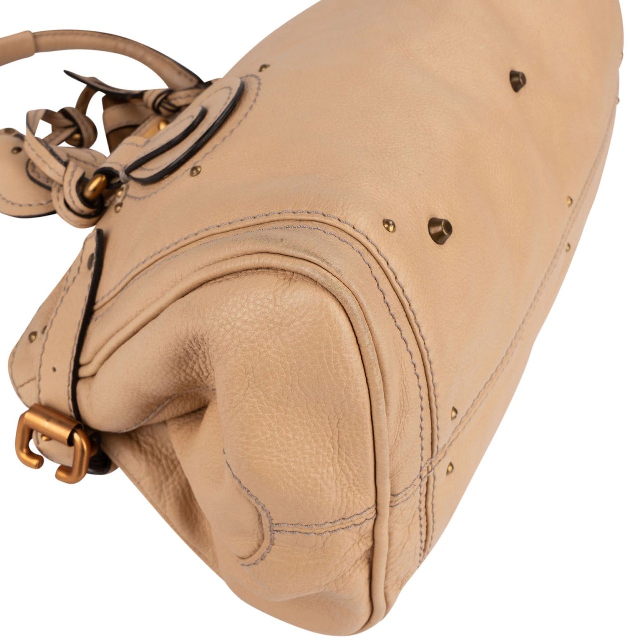 Chloé Brown Leather Paddington Handbag Beige