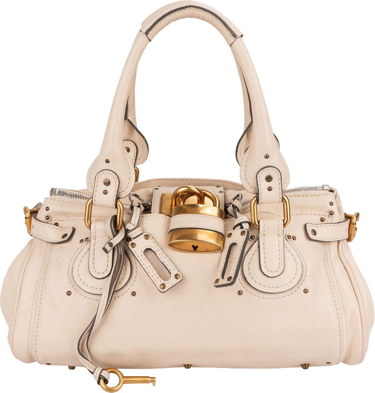Chloé White Leather Paddington Handbag Wit