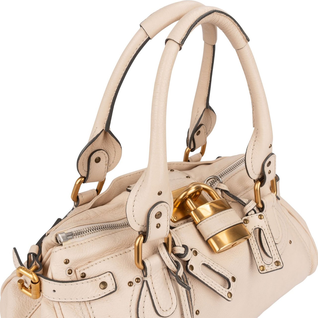 Chloé White Leather Paddington Handbag Wit