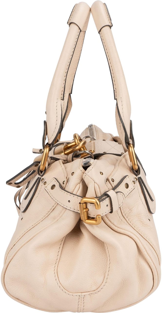 Chloé White Leather Paddington Handbag Wit