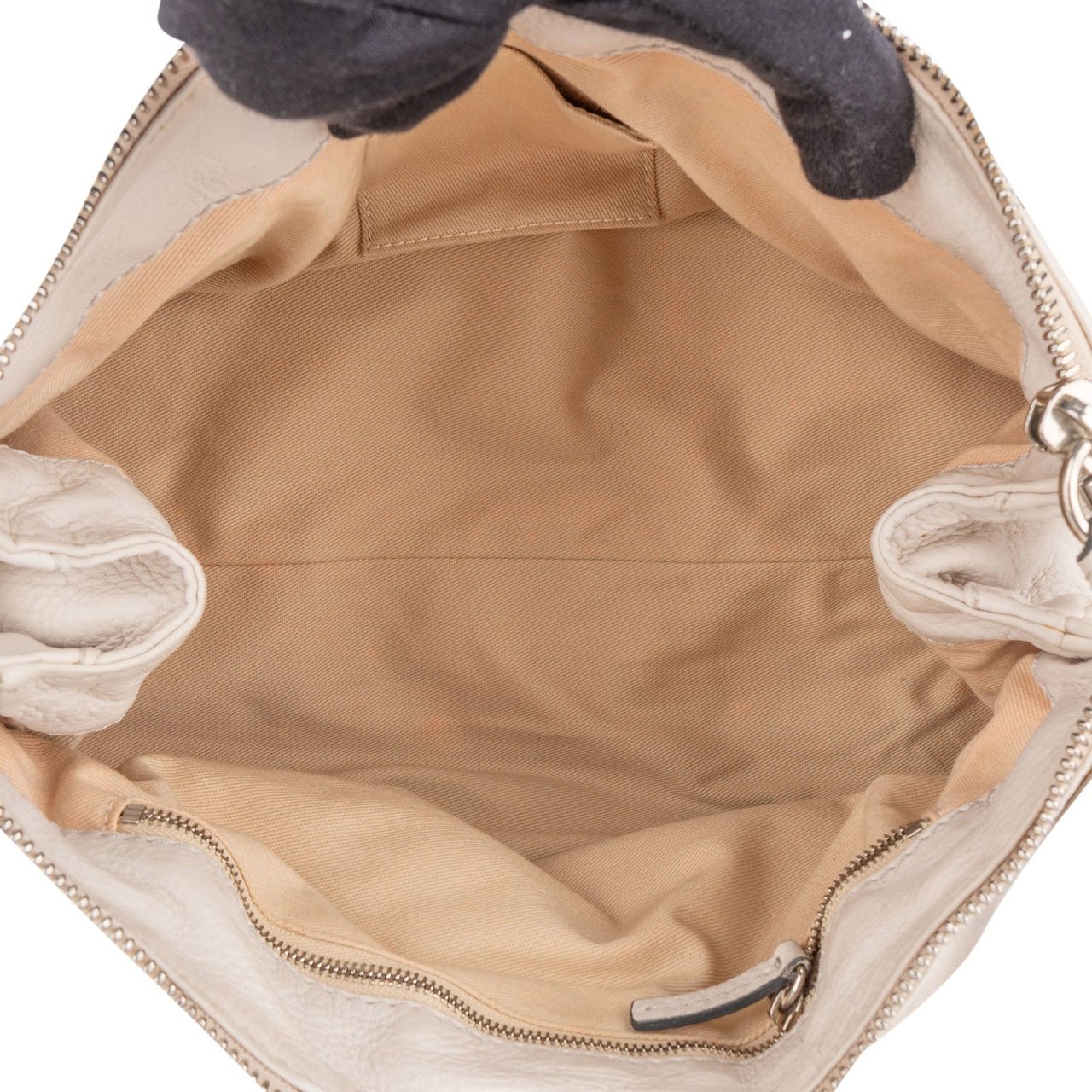 Chloé White Grained Leather Paddington Handbag Wit