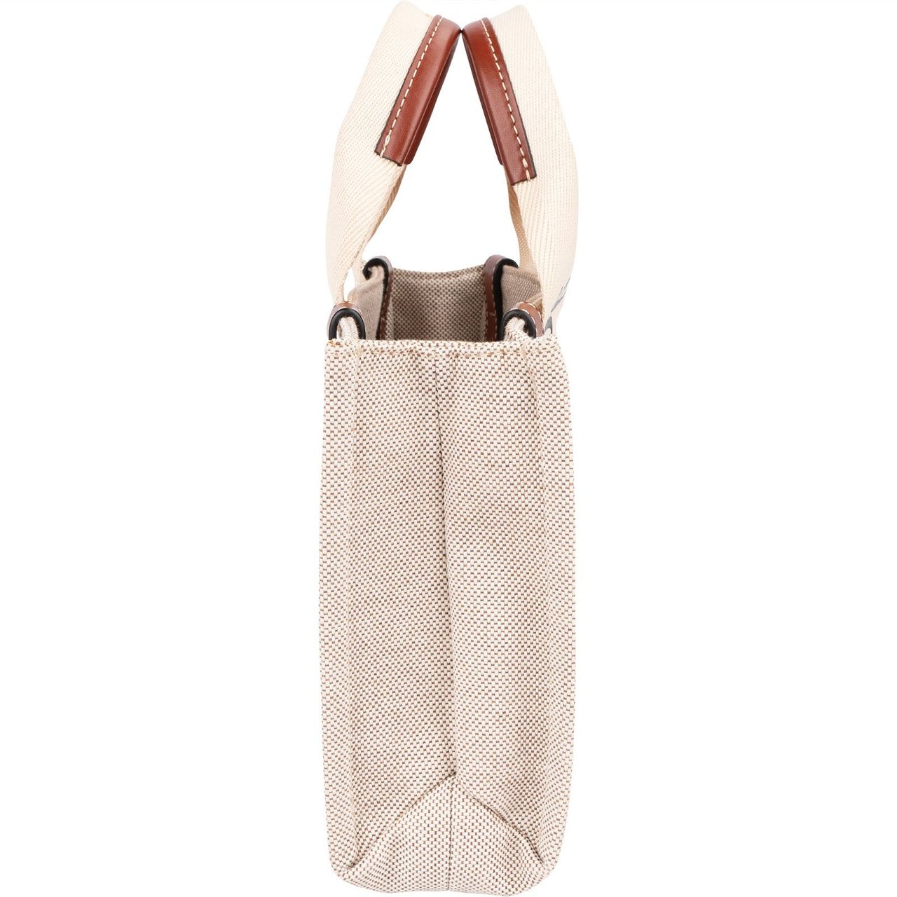 Chloé Canvas Small Woody Tote Handbag Beige