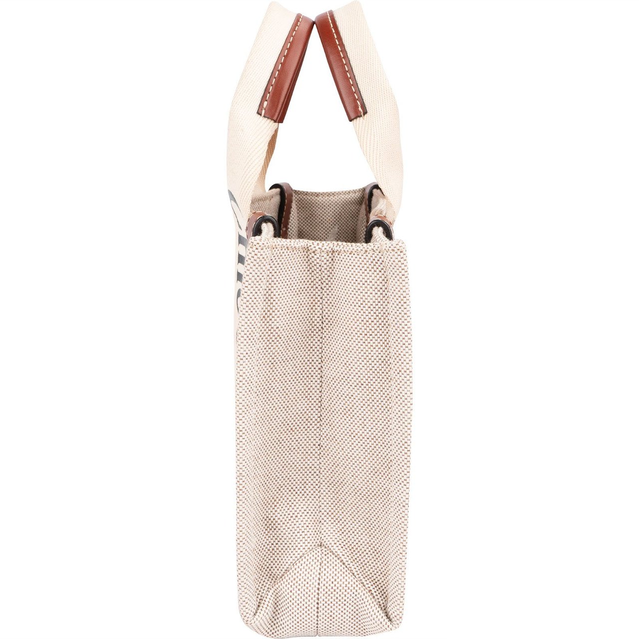 Chloé Canvas Small Woody Tote Handbag Beige
