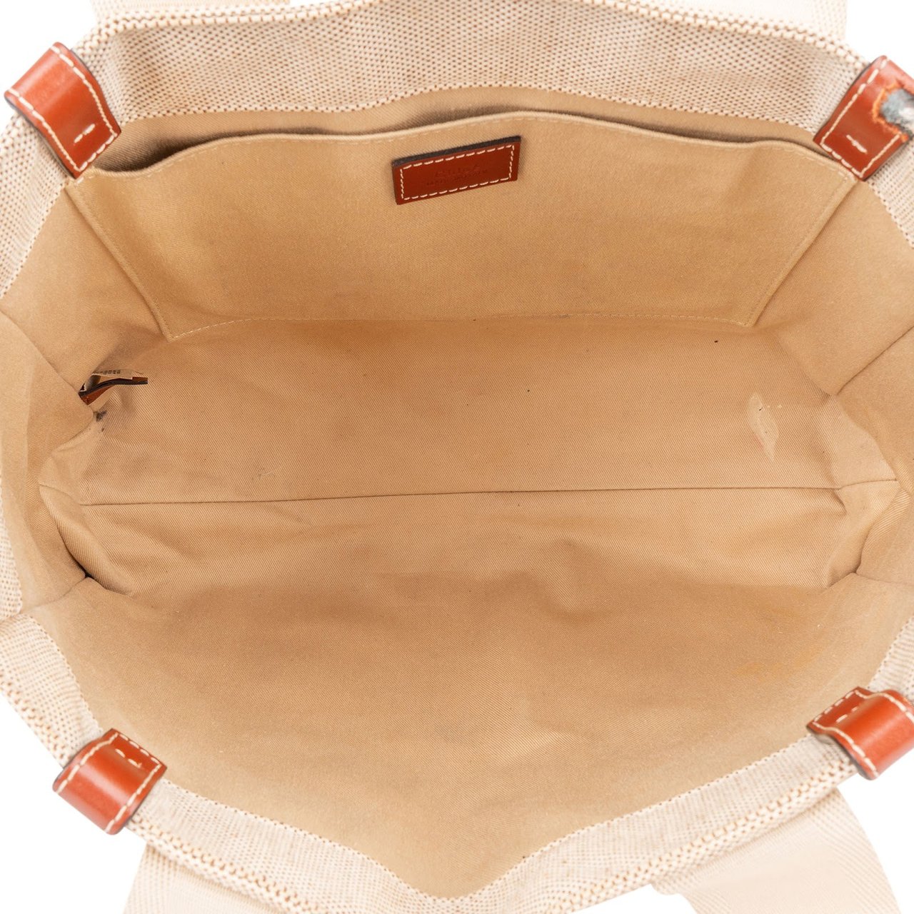 Chloé Canvas Medium Woody Tote Shoulder Bag Beige