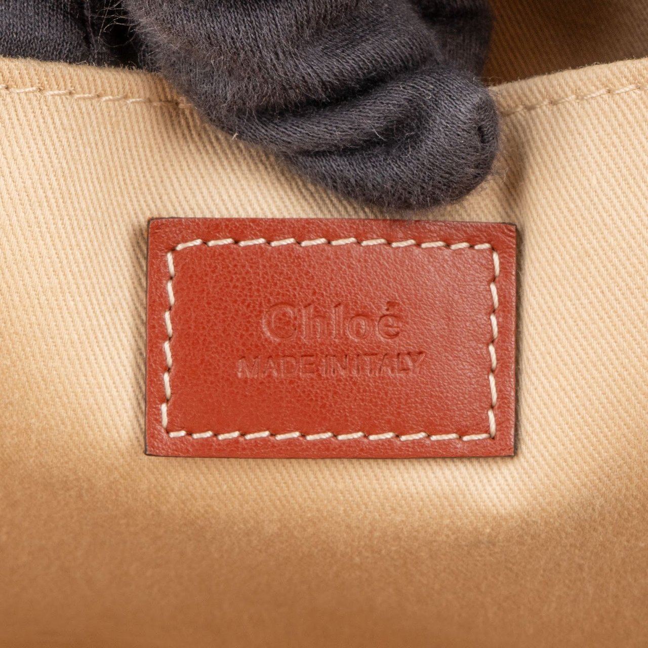 Chloé Canvas Medium Woody Tote Shoulder Bag Beige