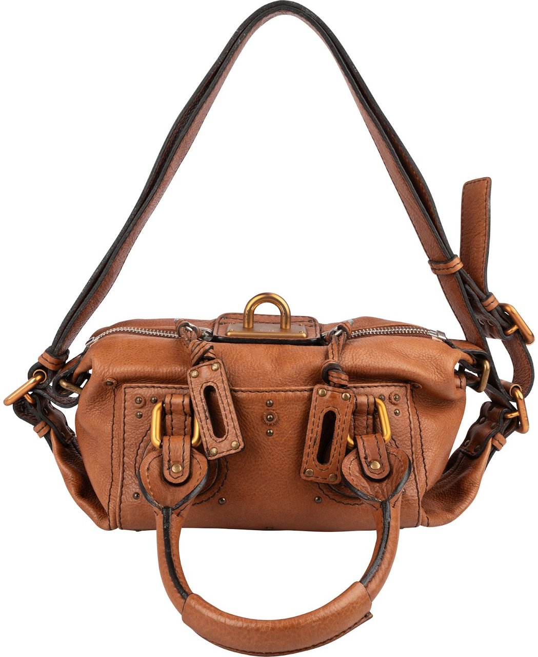Chloé Leather Paddington Satchel Shoulder Bag Bruin