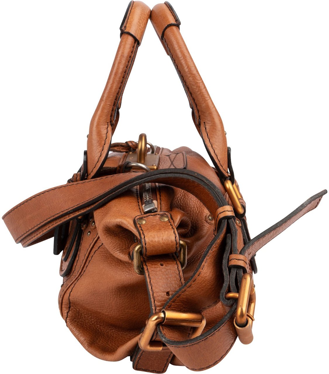 Chloé Leather Paddington Satchel Shoulder Bag Bruin