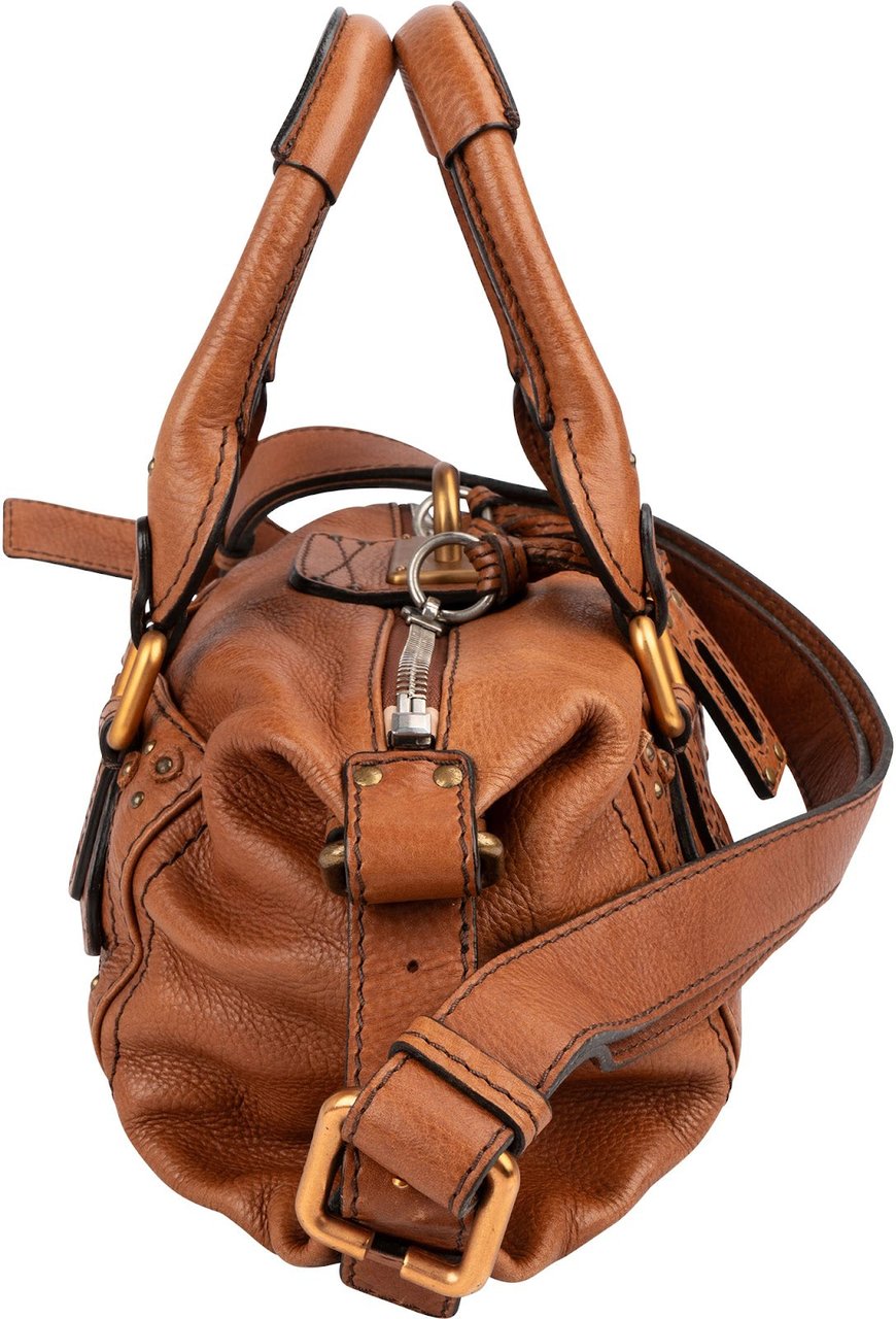 Chloé Leather Paddington Satchel Shoulder Bag Bruin