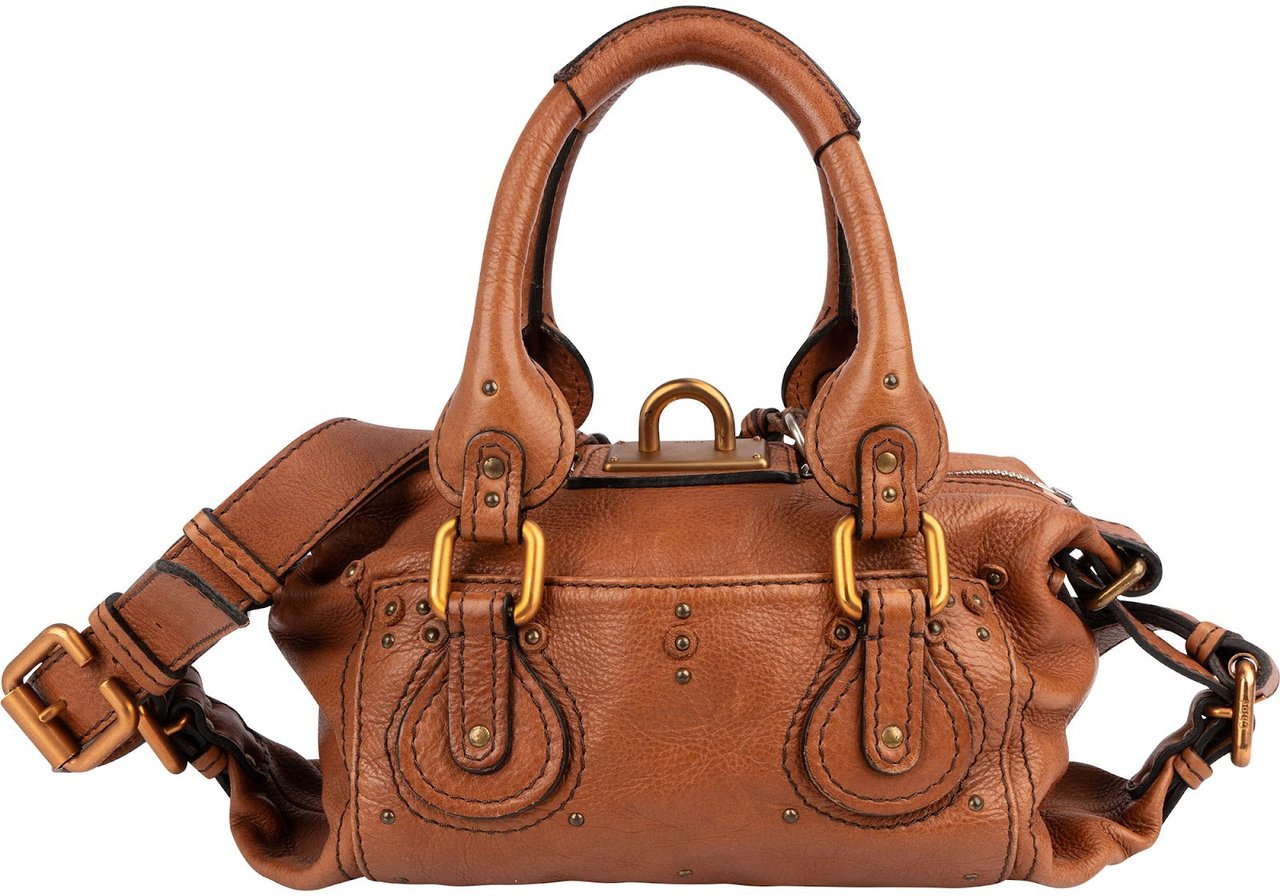 Chloé Leather Paddington Satchel Shoulder Bag Bruin