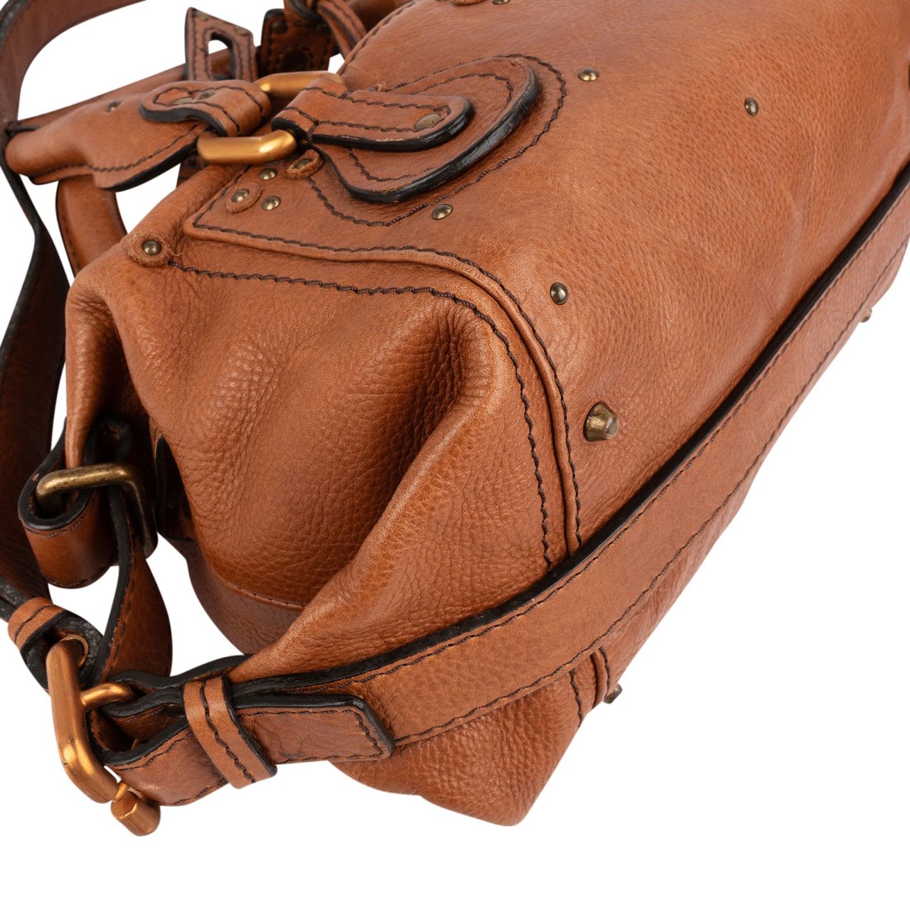 Chloé Leather Paddington Satchel Shoulder Bag Bruin