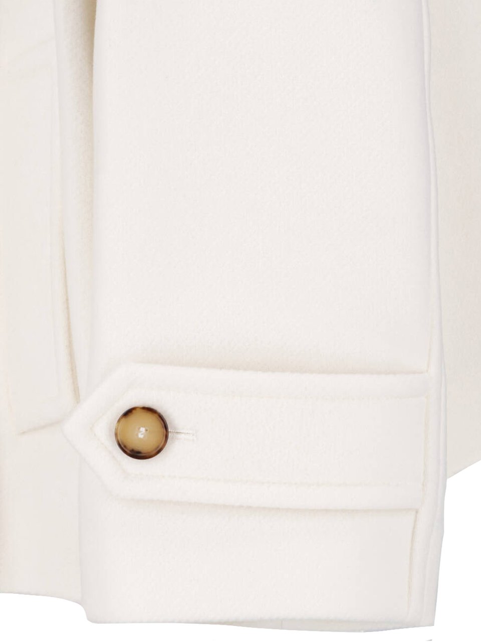 Chloé Boxy White Jacket with High Stand Collar Wit