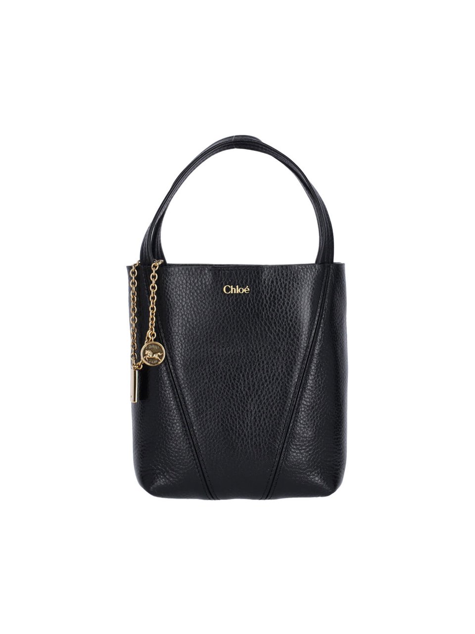 Chloé Black Spin Small Leather Tote Bag Zwart