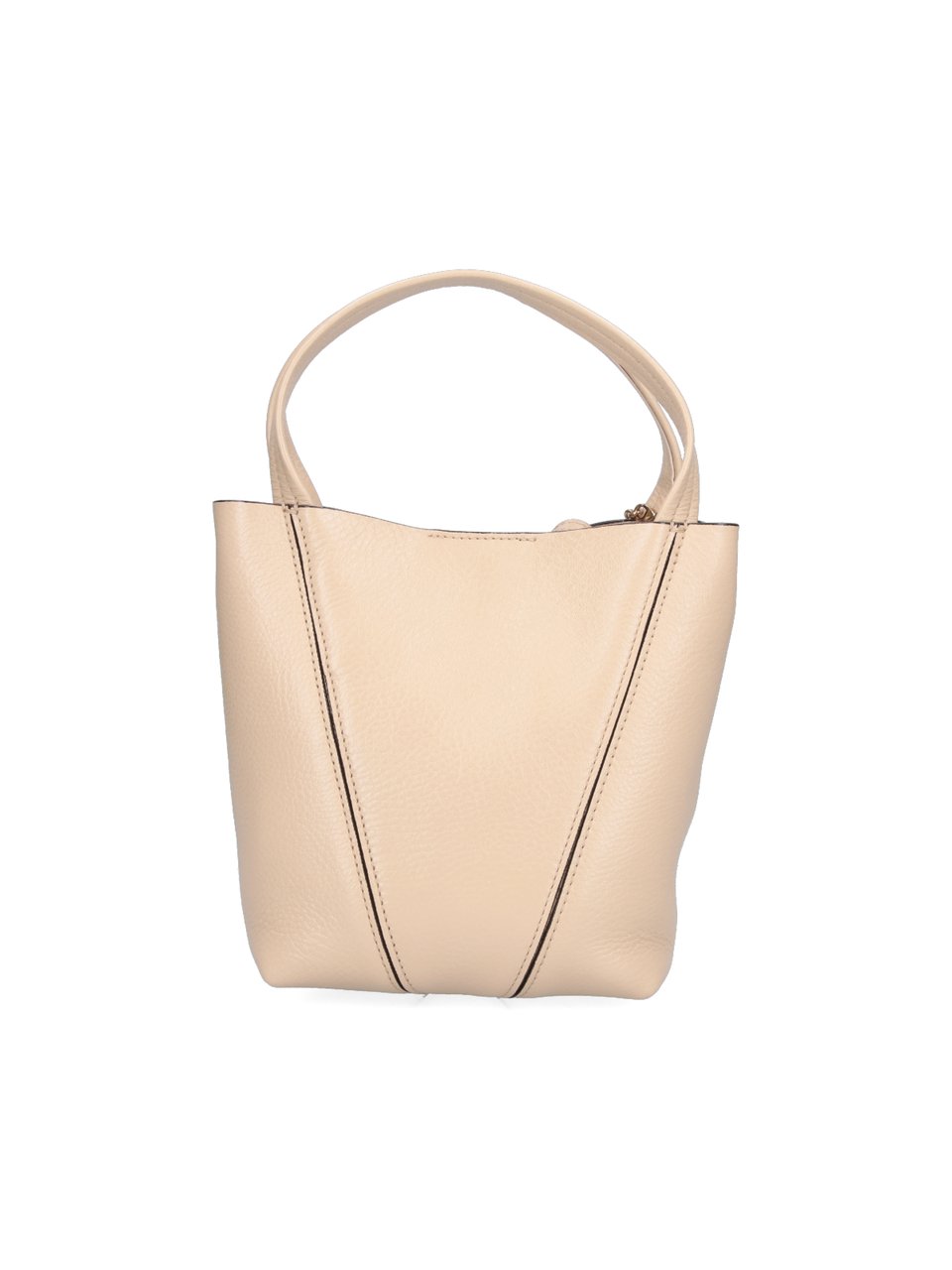 Chloé Structured Handbag with Gold-tone Accents Neutraal