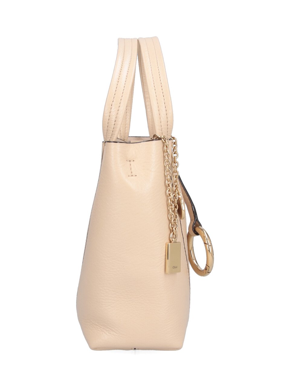 Chloé Structured Handbag with Gold-tone Accents Neutraal