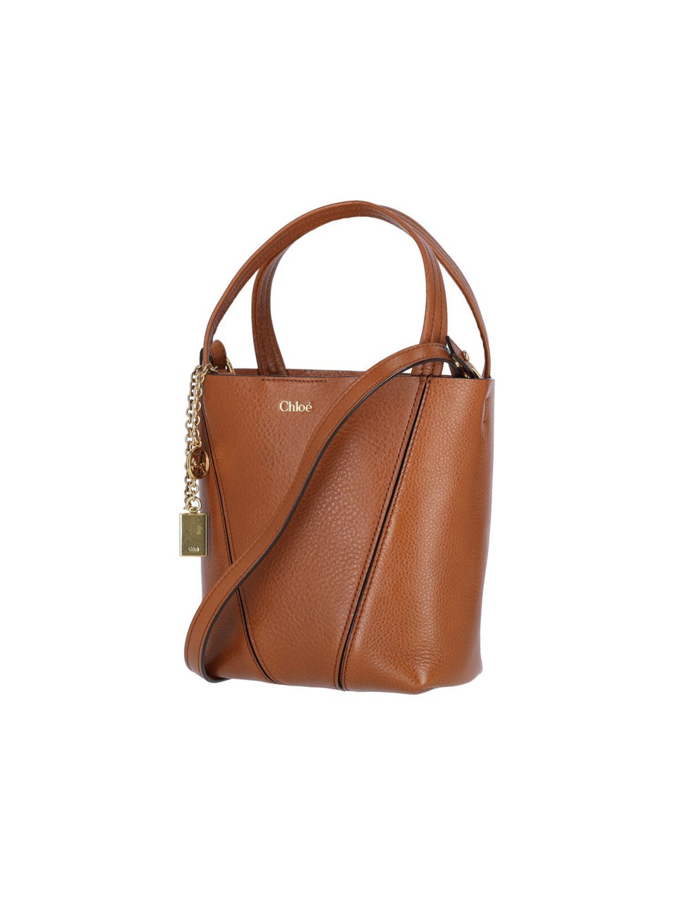 Chloé Brown Spin Small Leather Tote Bag Bruin