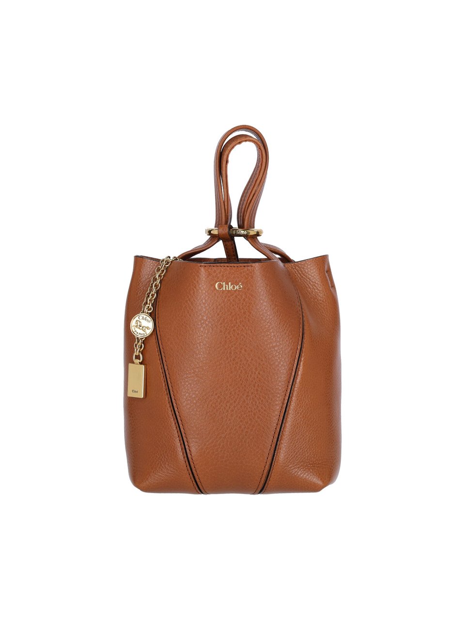 Chloé Brown Spin Small Leather Tote Bag Bruin
