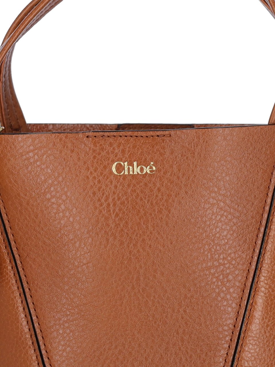 Chloé Brown Spin Small Leather Tote Bag Bruin