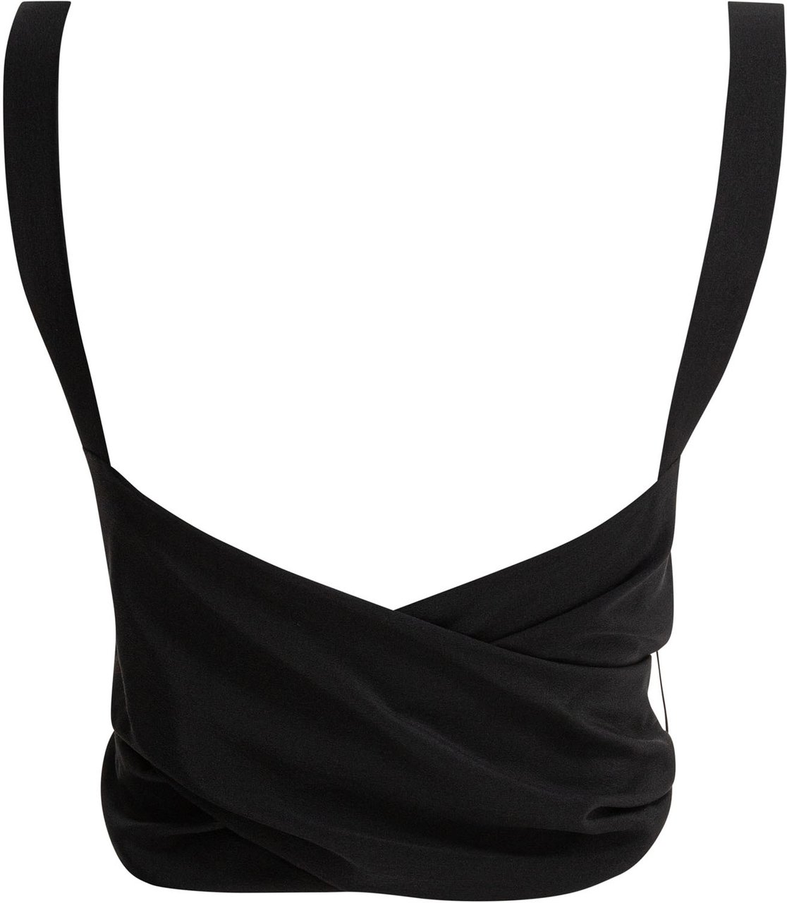 Chloé Cropped tank top with ribbons Zwart