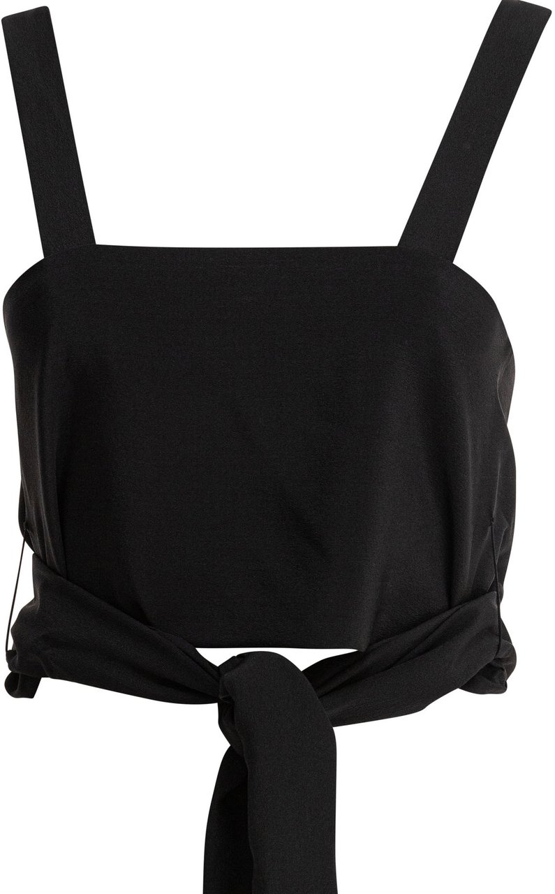 Chloé Cropped tank top with ribbons Zwart