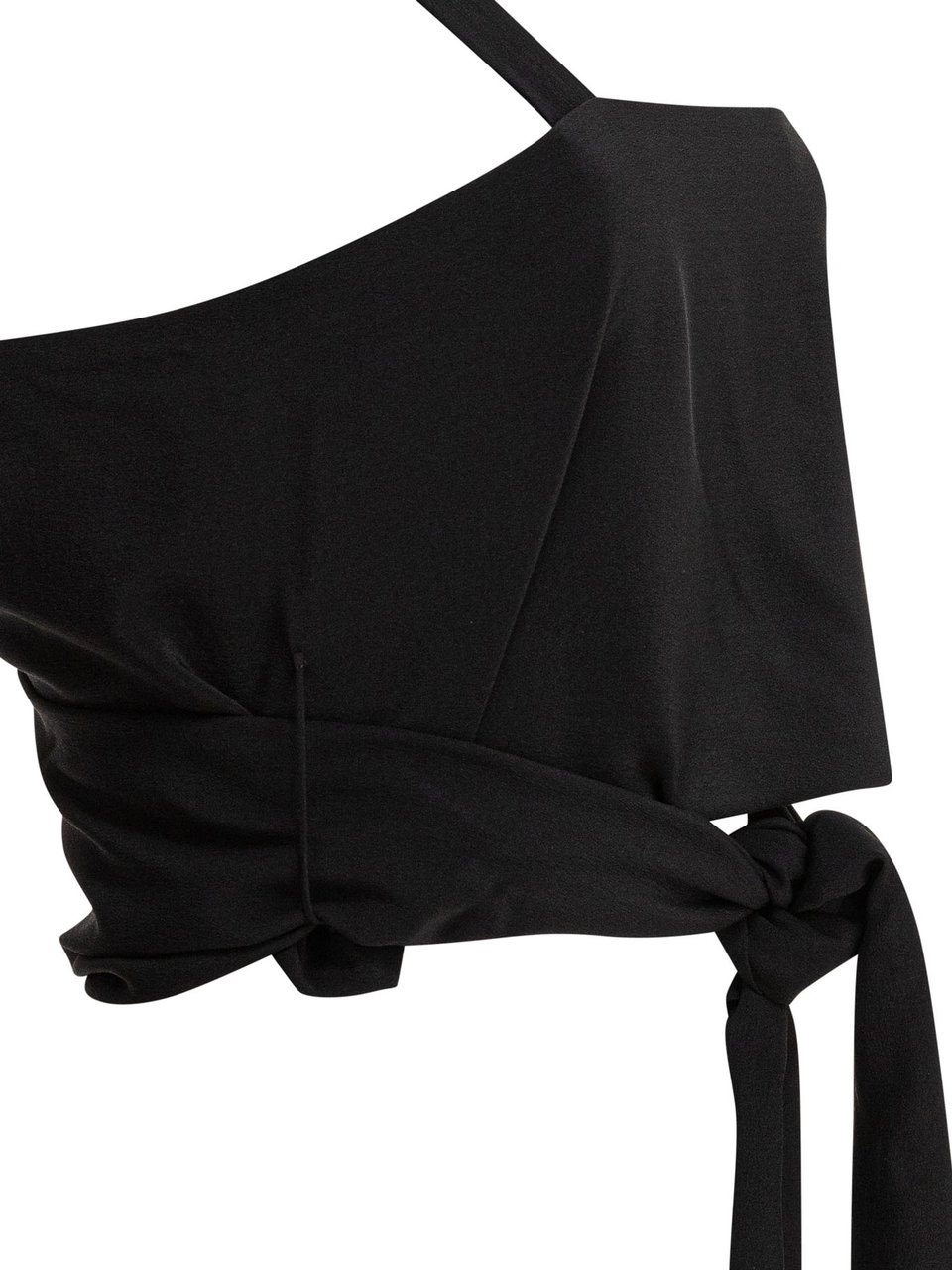 Chloé Cropped tank top with ribbons Zwart