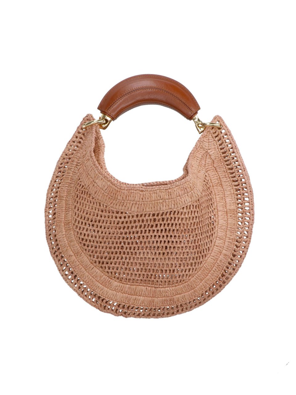 Chloé Beige Summer Banana Woven Raffia Hobo Bag Bruin